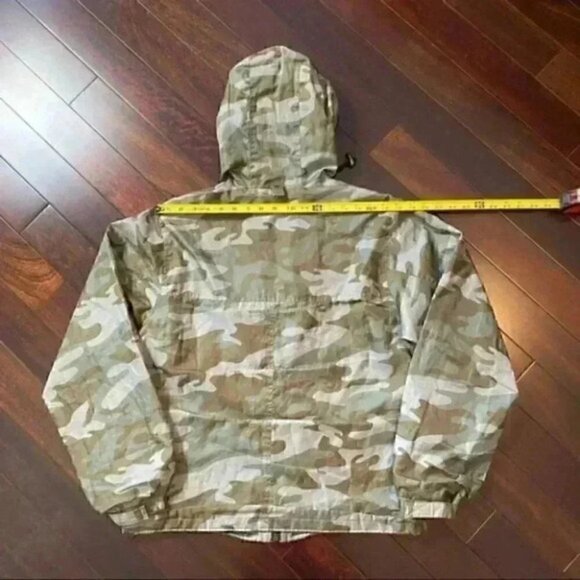 OSIRIS Mens Windbreaker Jacket Hood Lightweight Green Camo Print Size Small - Picture 8 of 16
